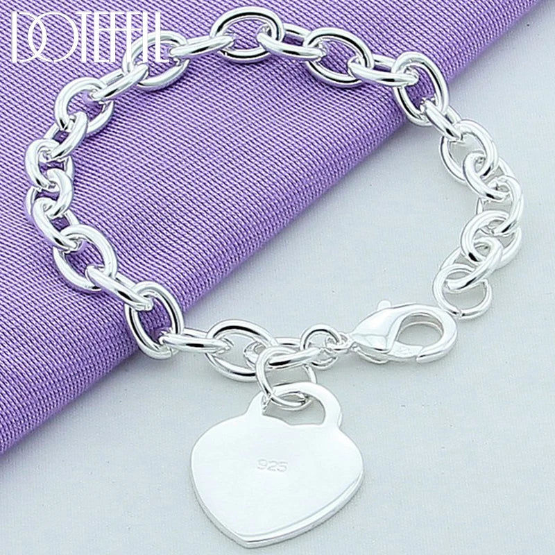 925 Sterling Silver Heart Bracelet