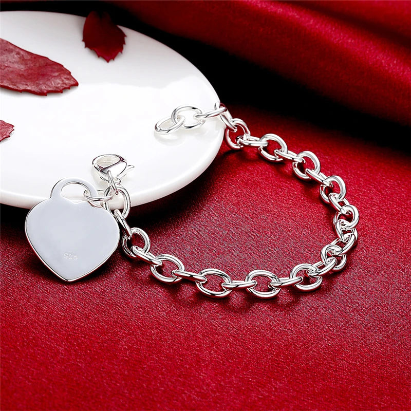 925 Sterling Silver Heart Bracelet