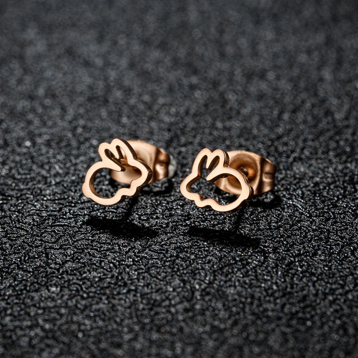 Hollow Stainless Steel Cute Rabbit Bunny Earring
