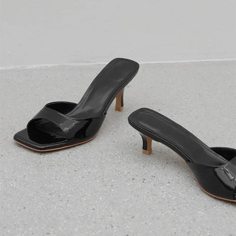 Women Trend Sexy Large Size Square Toe Thin Heels
