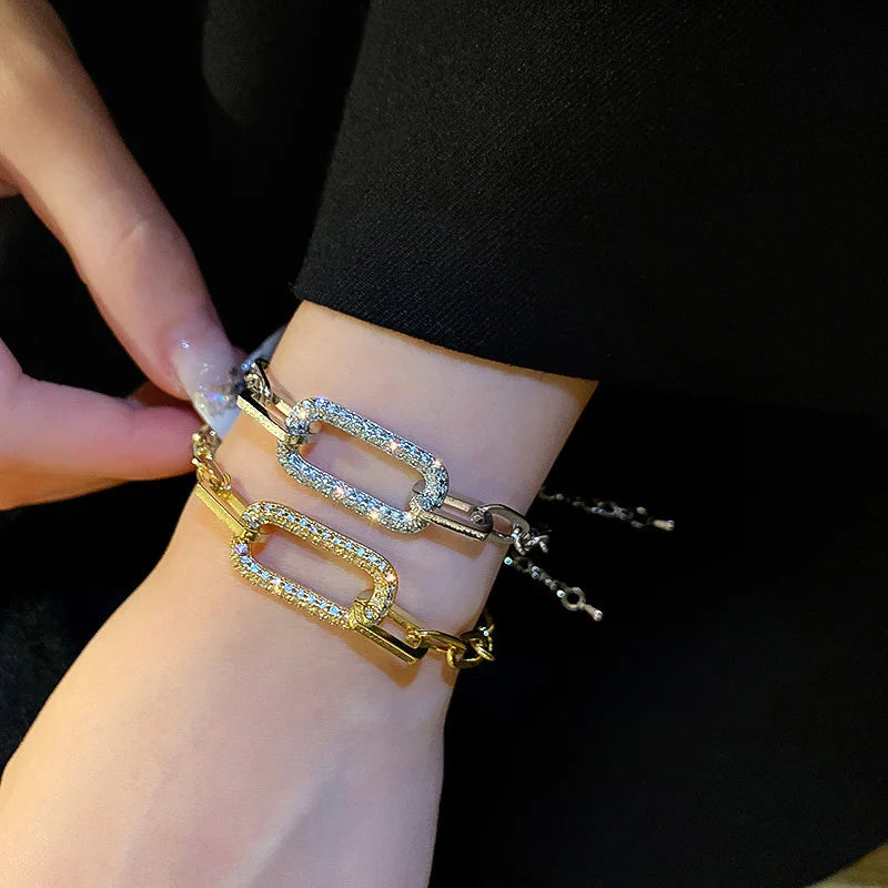 In Style Vintage Geometric Crystal Charm Bracelet