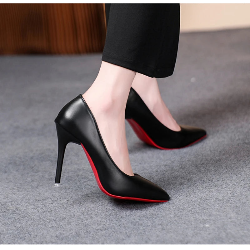 Sexy Fashion Soft Leather Thin High Heels Stiletto