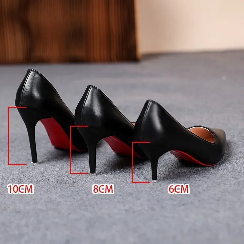 Sexy Fashion Soft Leather Thin High Heels Stiletto