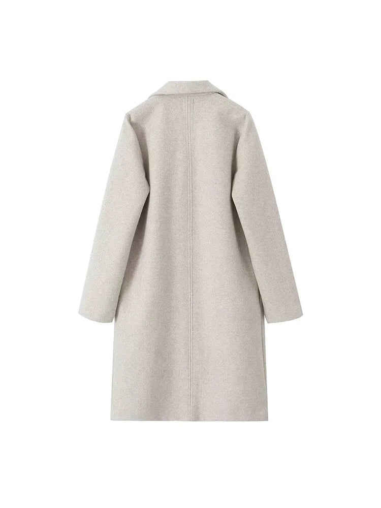 Solid Open Stitch Long Trench Coats