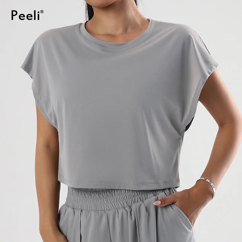 Athletic Cropped Tops Active Wear