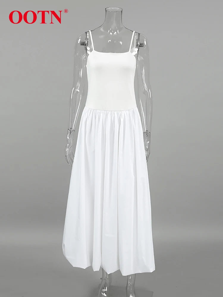 White Inner Sling Spaghetti Strap Dress