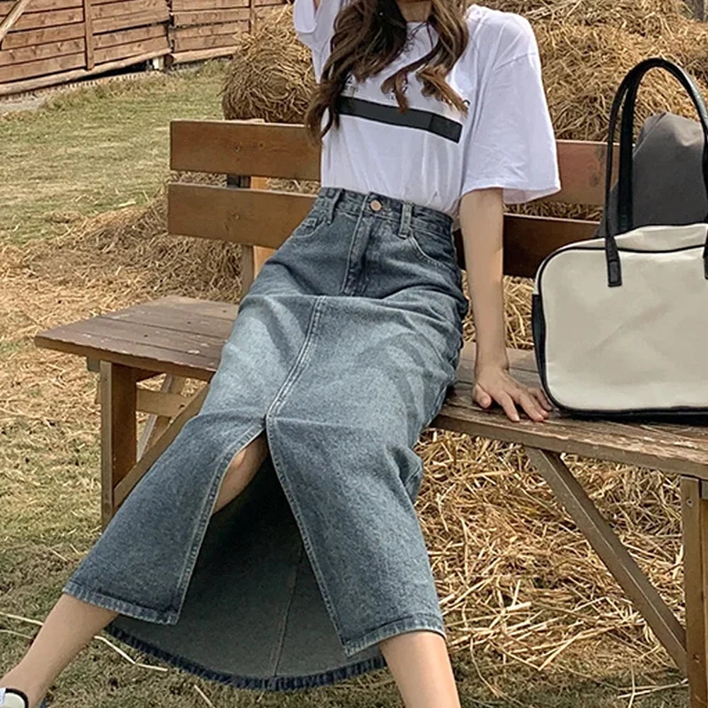 Long Denim-Skirt