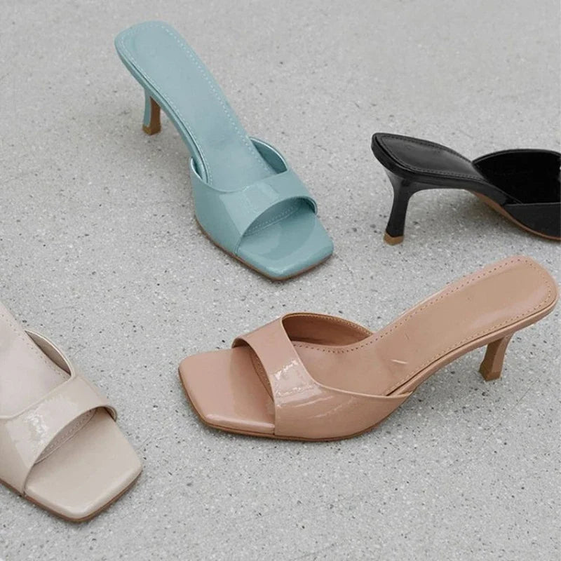 Women Trend Sexy Large Size Square Toe Thin Heels