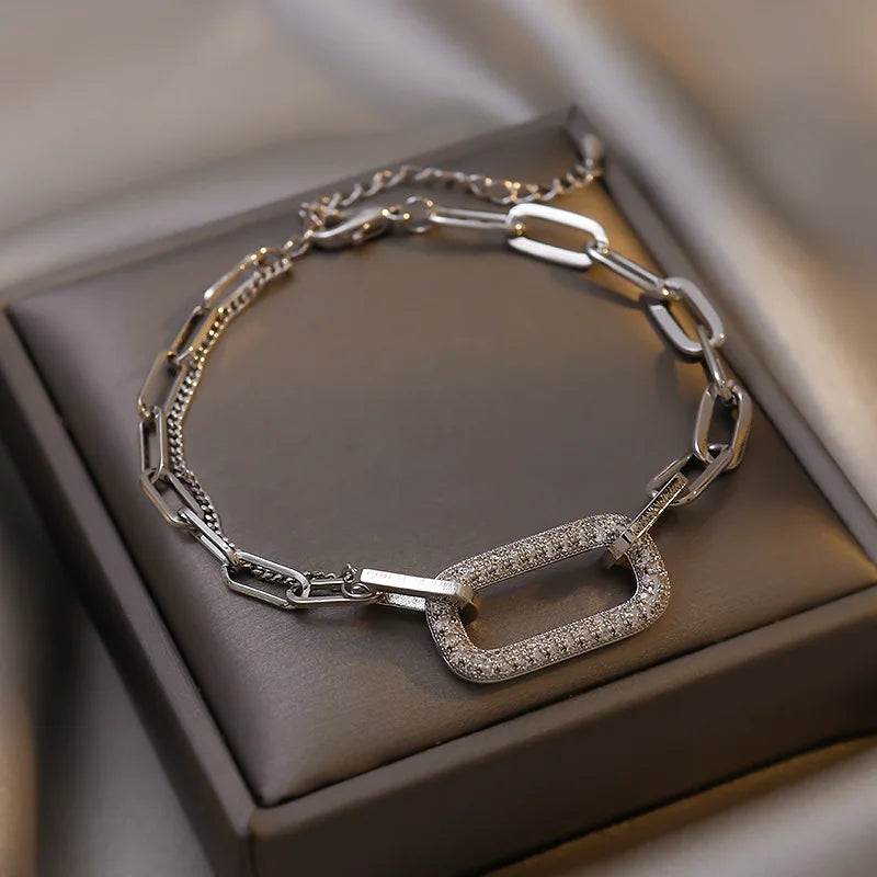 In Style Vintage Geometric Crystal Charm Bracelet