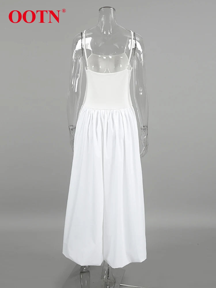 White Inner Sling Spaghetti Strap Dress