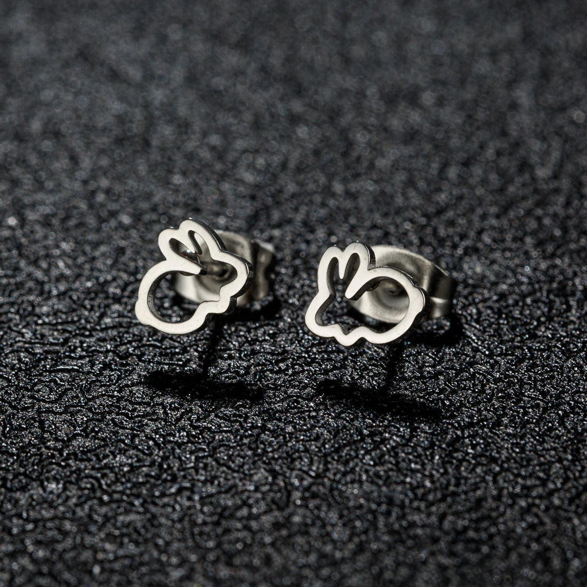 Hollow Stainless Steel Cute Rabbit Bunny Earring