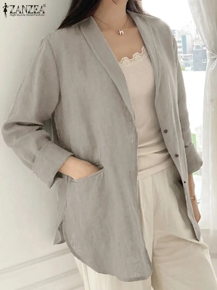 Women Long Sleeve Blazer Loose Outerwear