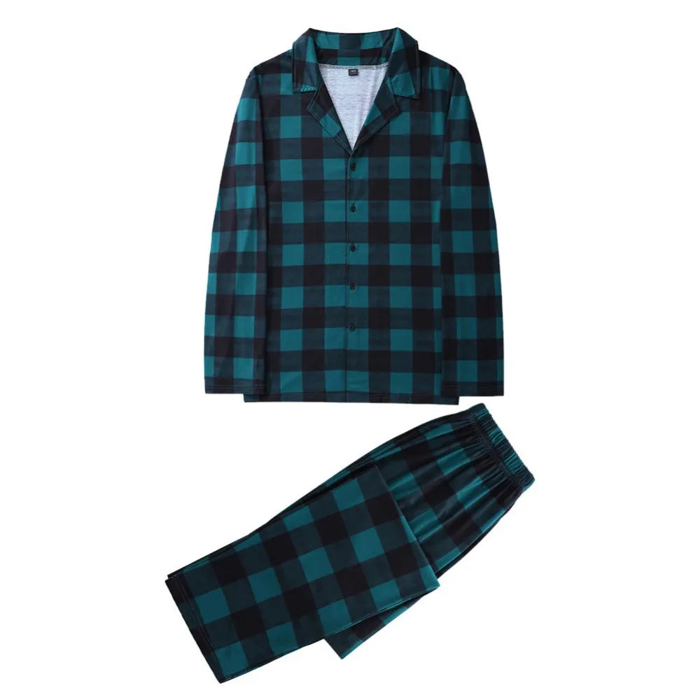 2Pcs/Set Family Matching Outfits Comfortable Pajamas Set Kid Baby Dad Mommy Clothing Warm Sleepwear Plaid Christmas Home Suits