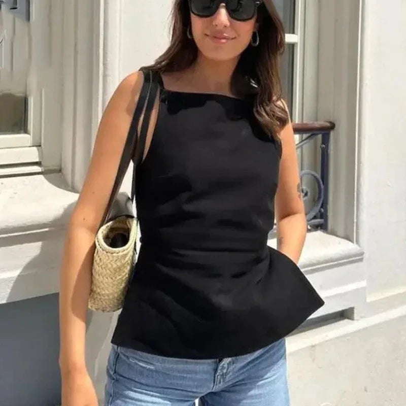 Sexy Crop Top with backless and thin Strap