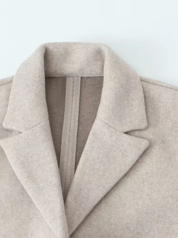 Solid Open Stitch Long Trench Coats