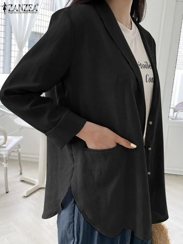 Women Long Sleeve Blazer Loose Outerwear
