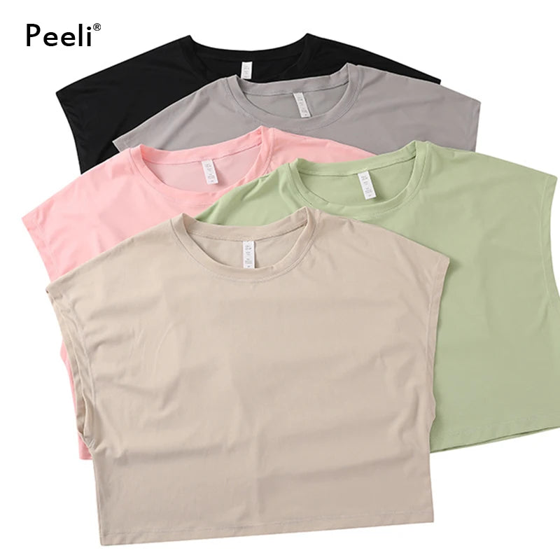 Athletic Cropped Tops Active Wear