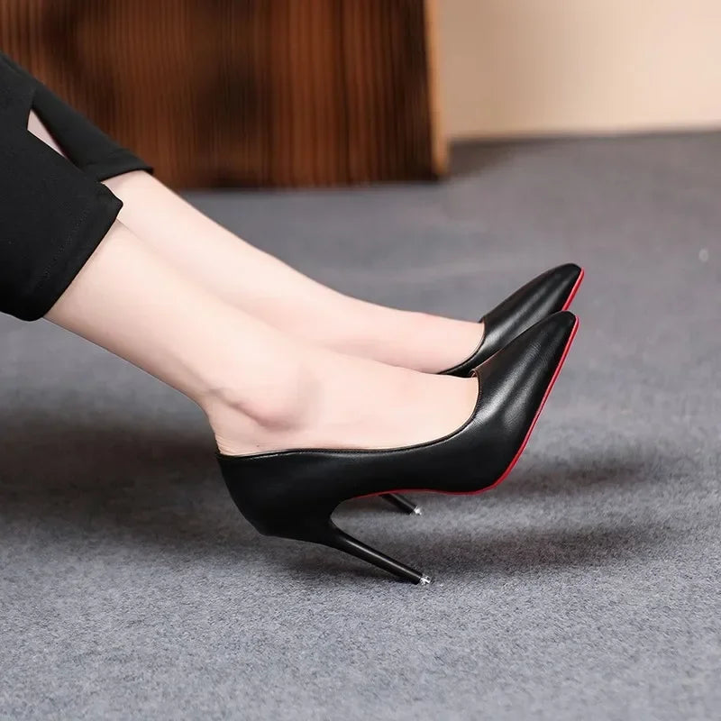 Sexy Fashion Soft Leather Thin High Heels Stiletto