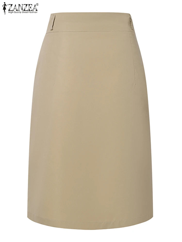 Button Up High Waist Skirt