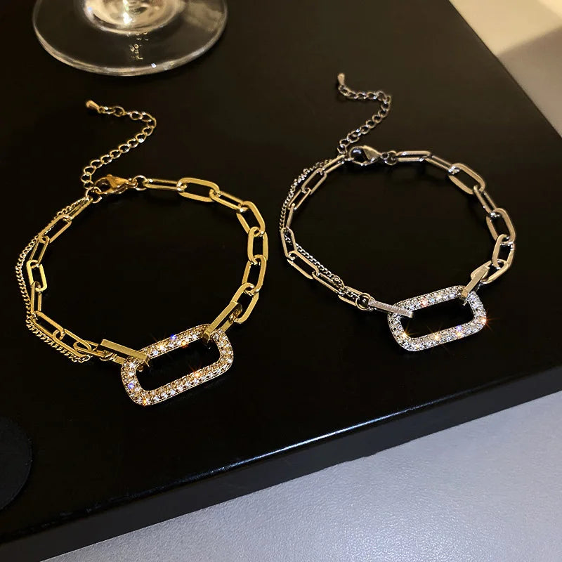 In Style Vintage Geometric Crystal Charm Bracelet