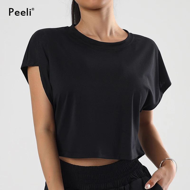 Athletic Cropped Tops Active Wear