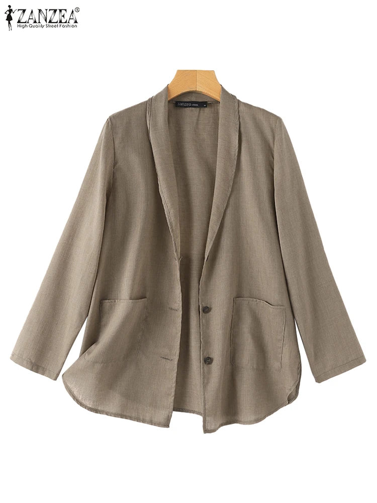 Women Long Sleeve Blazer Loose Outerwear