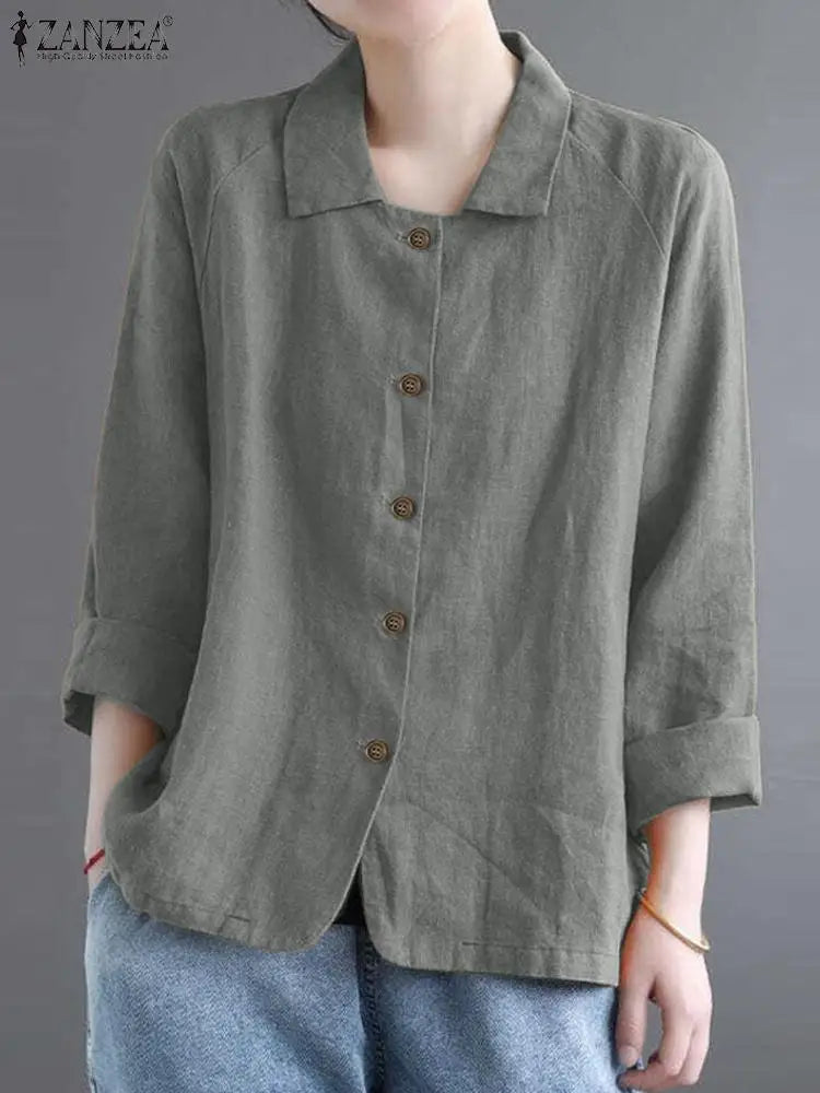 Cardigan Blouse Women Long Sleeve Lapel Neck Blusas Female Buttons Down Shirt Causal Tops