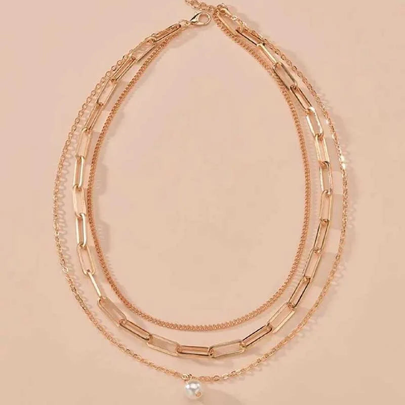 Pearl Charm Layered Necklace