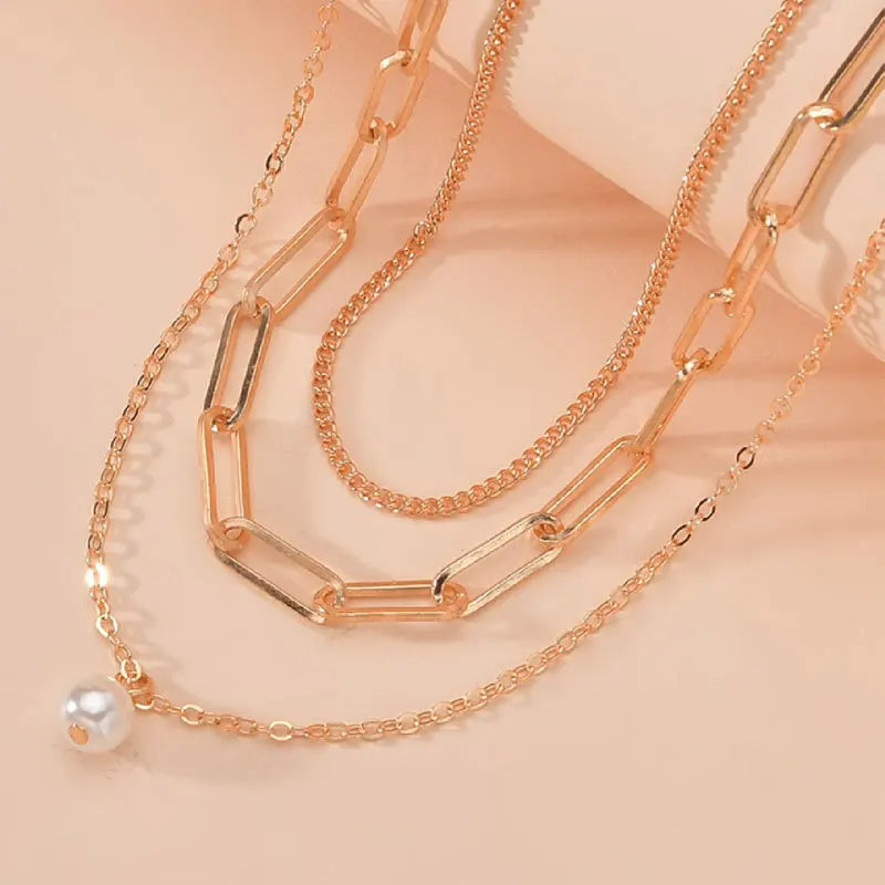 Pearl Charm Layered Necklace