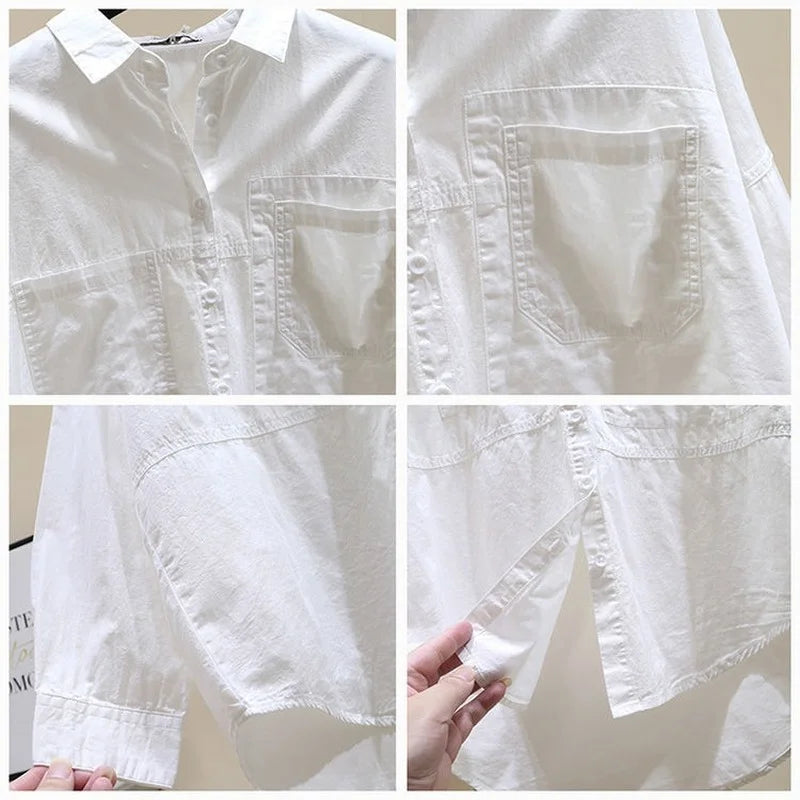 Button Up  Long Sleeve Oversize Tops