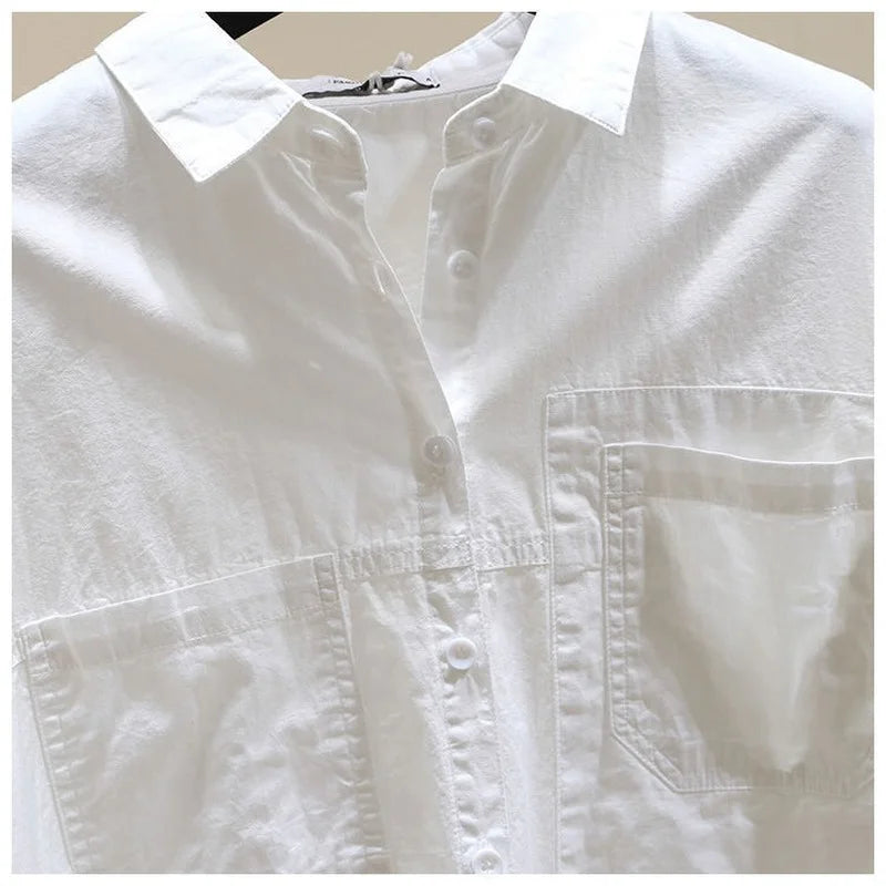 Button Up  Long Sleeve Oversize Tops