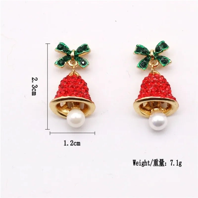 Colourful Zircon Christmas Tree Earrings