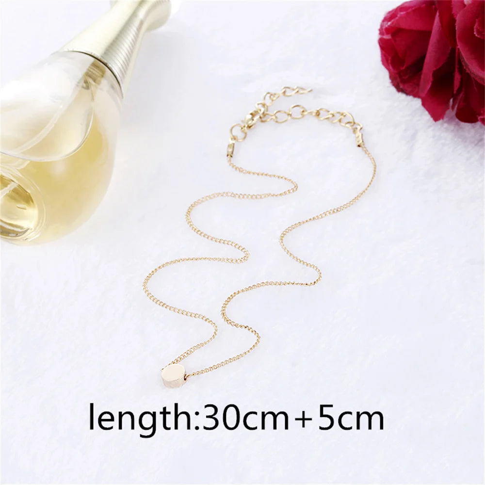 Fashion Gold Color Cute Love Heart Triangle Round Design Pendant Necklace