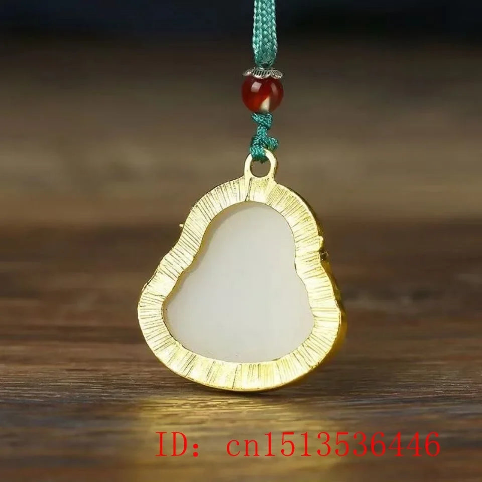 Jade Buddhism Pendant Amulet 925 Silver Fashion Crystal Charm Zircon Chalcedony Necklace Natural Gemstone Women Gifts