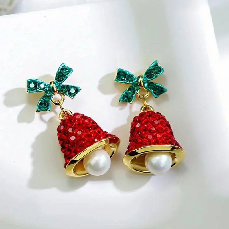 Colourful Zircon Christmas Tree Earrings