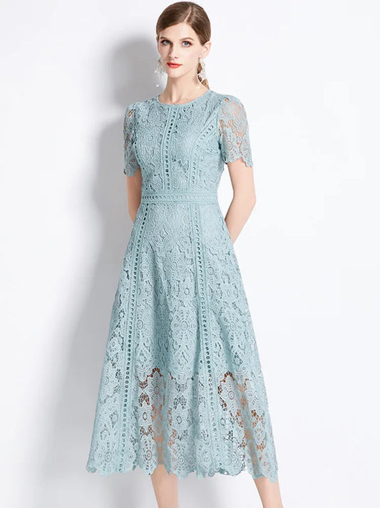 Lace Out Dress /Elegant Long Dress