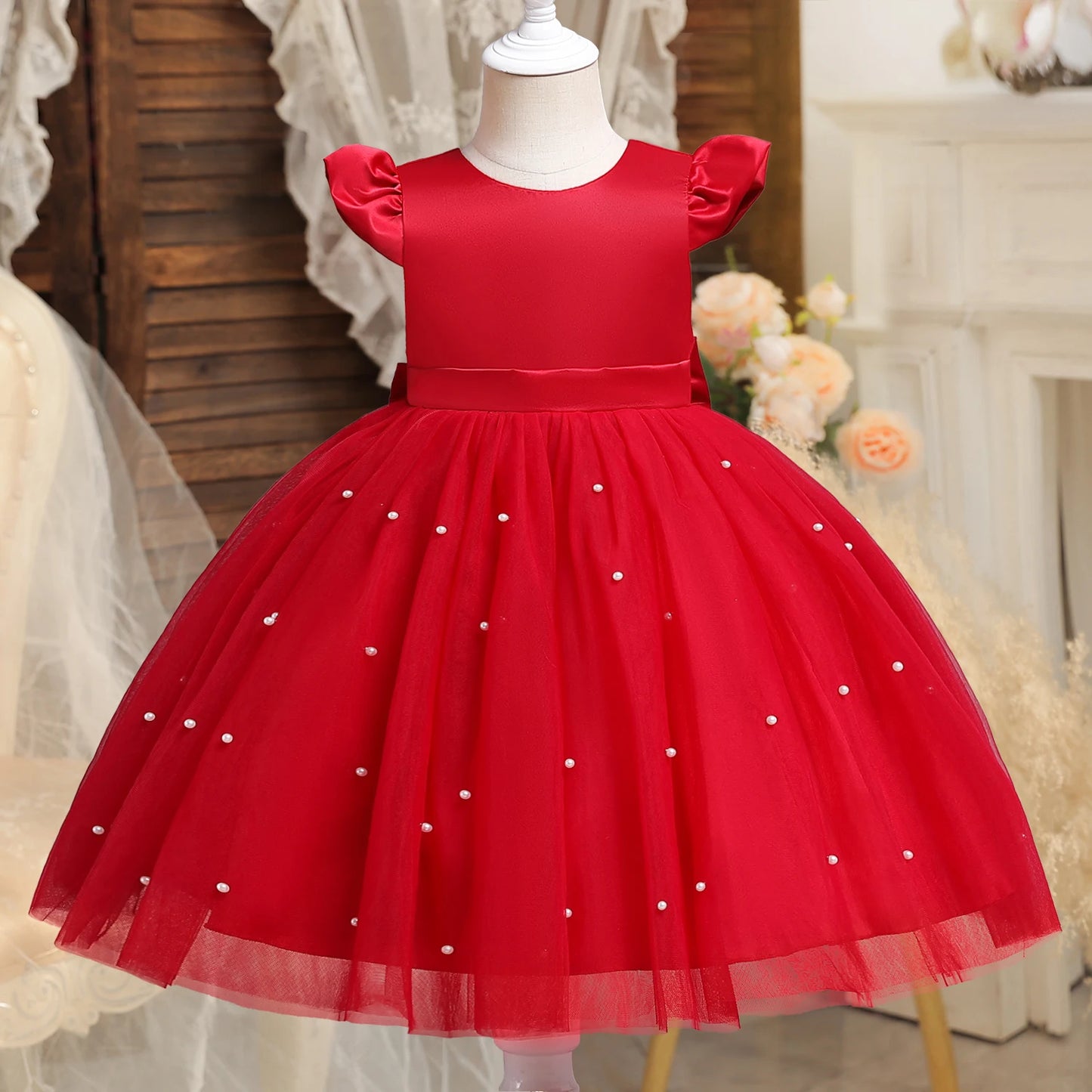 Toddler Girl Red Christmas Princess Dress