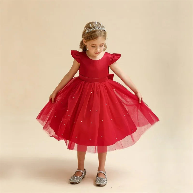 Toddler Girl Red Christmas Princess Dress