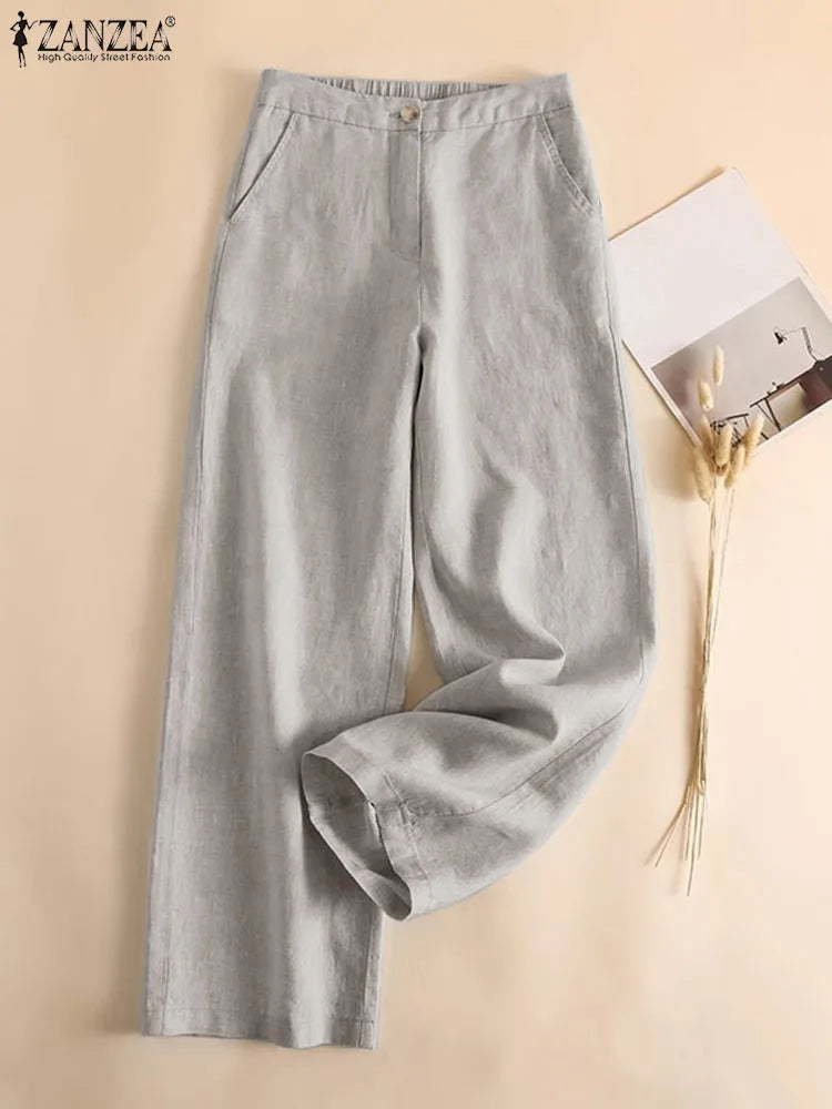 Breathable Cotton Linen Straight Pant