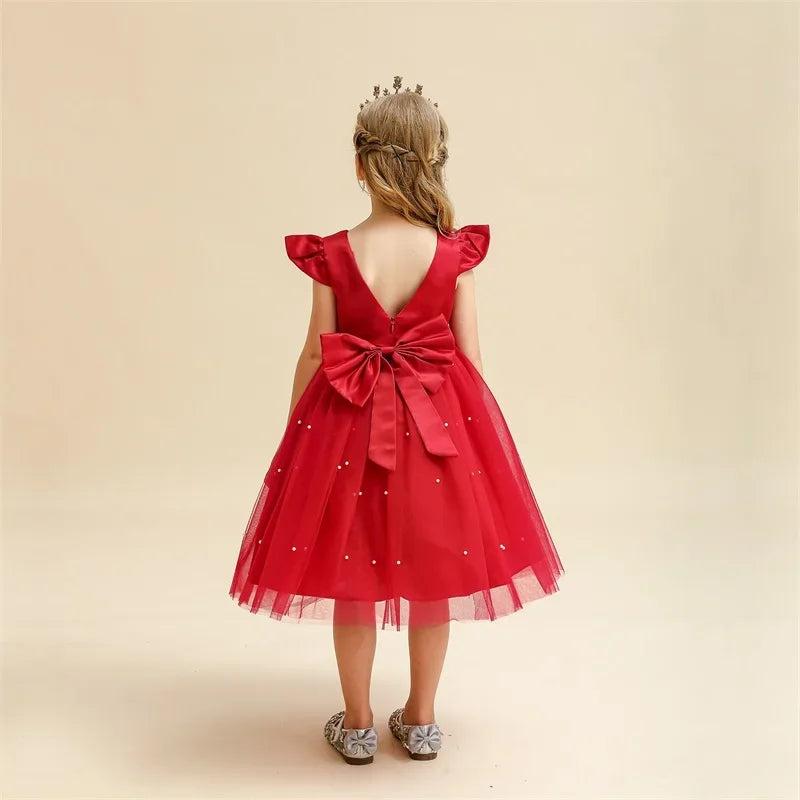 Toddler Girl Red Christmas Princess Dress