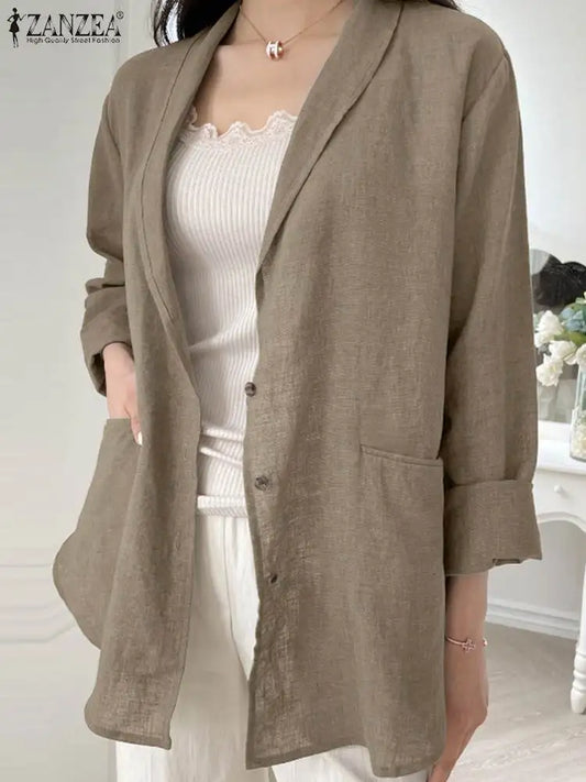 Women Long Sleeve Blazer Loose Outerwear