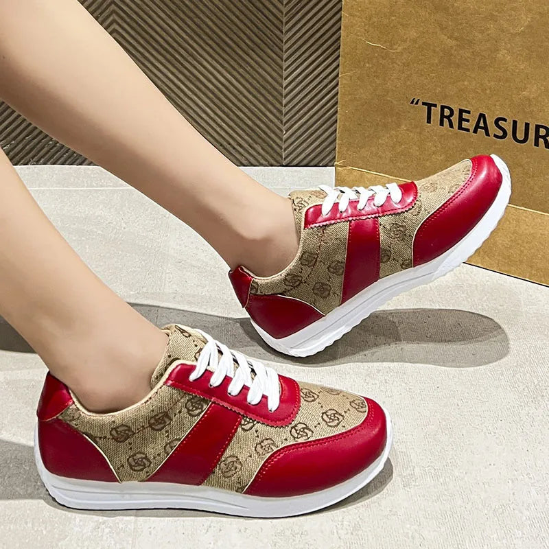 Women Sneakers Retro Embroidery Flower Fabric Casual Shoes