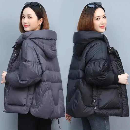 Short Hooded Fashion Padded-Cotton Jacket