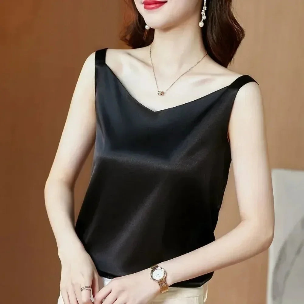 Korean Silk Women Blouses