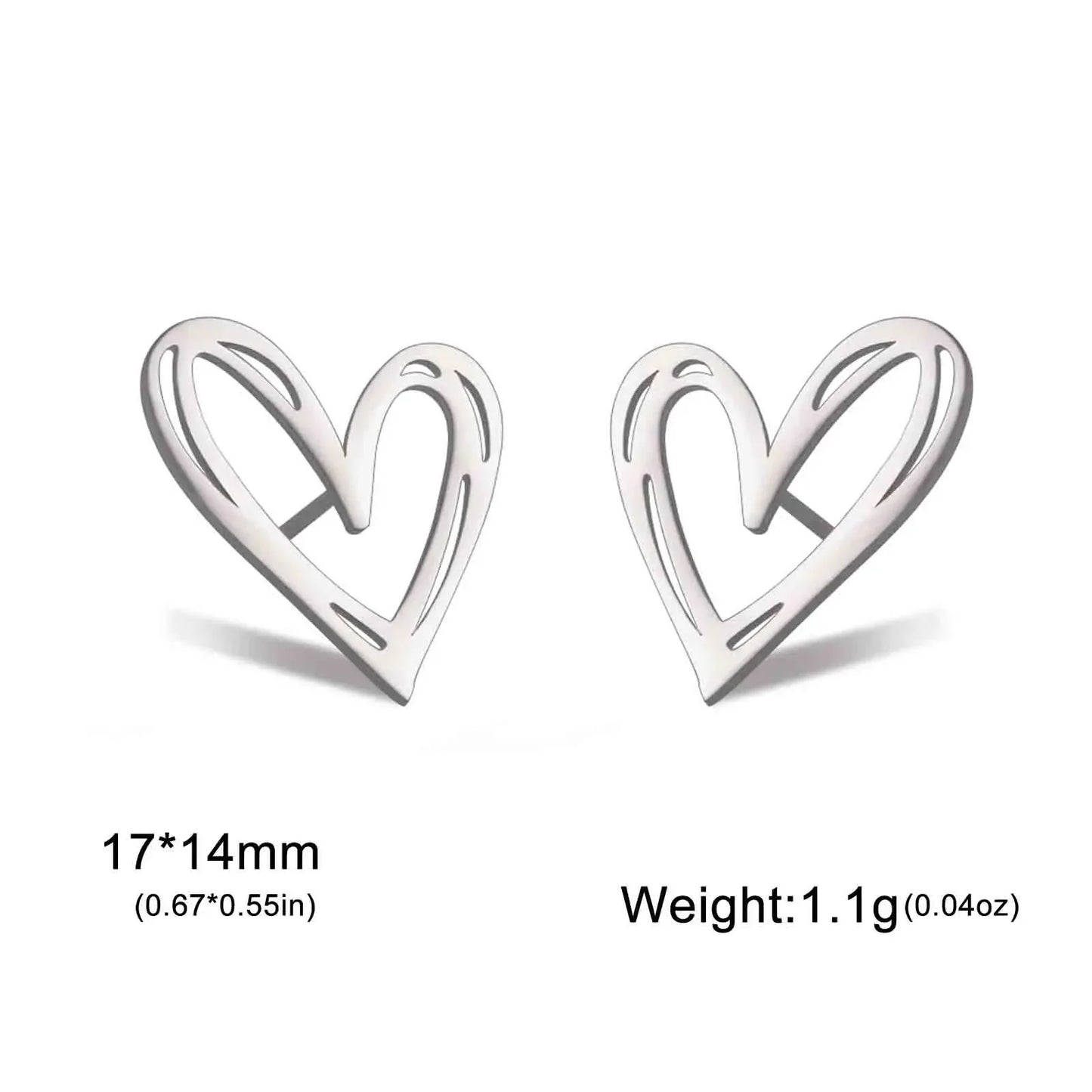 Skyrim Kpop Heart Stud Earrings f