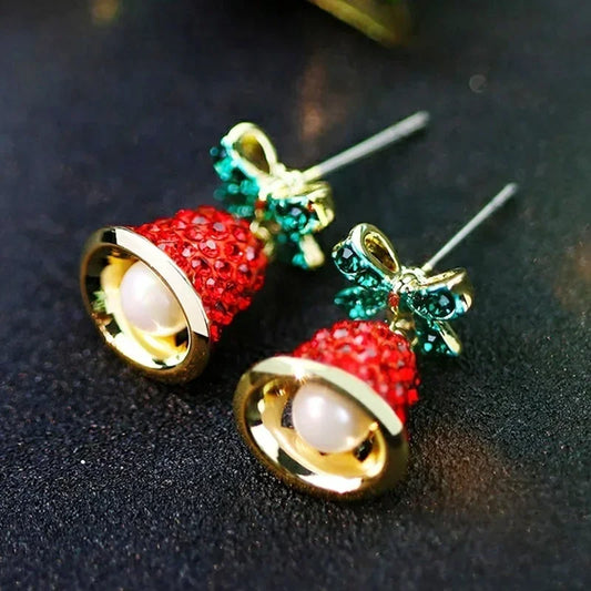 Colourful Zircon Christmas Tree Earrings