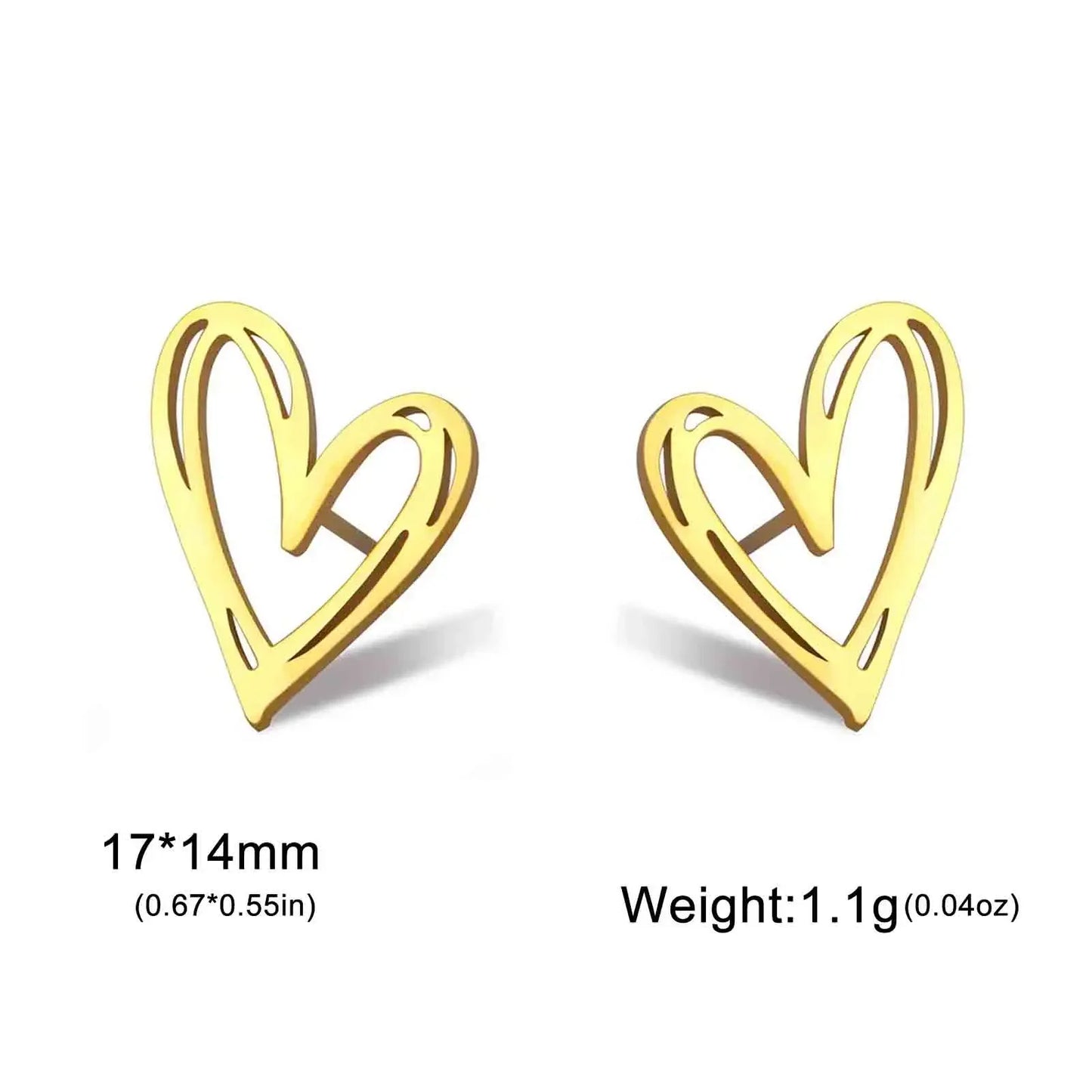 Skyrim Kpop Heart Stud Earrings f