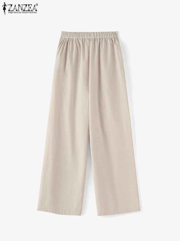 Breathable Cotton Linen Straight Pant