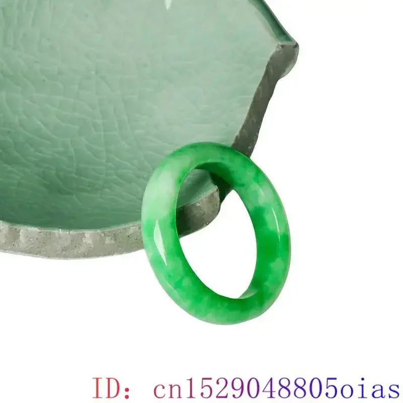 Green Real Jade Rings Designer Luxury Emerald Natural Jewelry Carved Amulet Fashion Gemstone Burmese Jadeite Charms