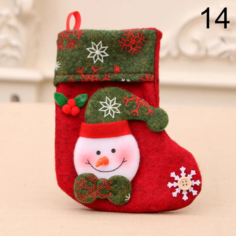 2024 New Year Christmas Stocking Sack Xmas Gifts Candy Bag Noel Christmas Decorations For Children Home Navidad Sock Tree Decor